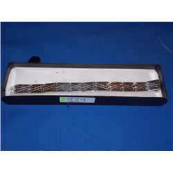 BRACELET - NEW STAINLESS STEEL - WITH ETCHED DESIGN - RETAIL ESTIMATE $125