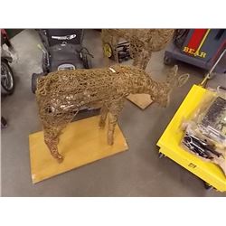 LARGE YARD ORNAMENT - WIRE REINDEER - 33" L X 50"H