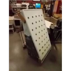 FLOWER DISPLAY STAND - HAND PAINTED ON BACK ON WHEELS