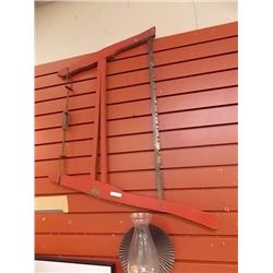 VINTAGE WOOD FRAMED SAW - "HAPPY MEDIUM"