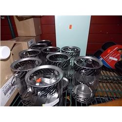 PARTYLITE GLASS SHADE & 10 DECORATIVE BUCKETS