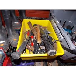 BIN OF HAMMERS & TOOLS