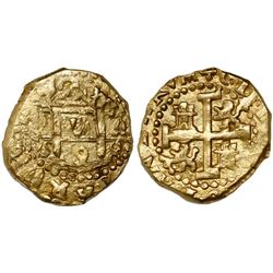 Cuzco, Peru, cob 2 escudos, 1698M, encapsulated NGC MS 62, from the 1715 Fleet (stated inside slab).