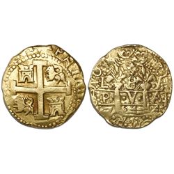 Lima, Peru, cob 8 escudos, 1744V.