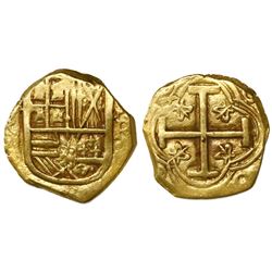 Bogota, Colombia, cob 2 escudos, Philip IV, assayer R to right (ca. 1650).