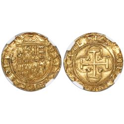 Seville, Spain, 1 escudo, Charles-Joanna, assayer * to right, mintmark S to left, encapsulated NGC M