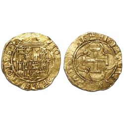 Seville, Spain, 1 escudo, Charles-Joanna, assayer * to left, mintmark S to right.