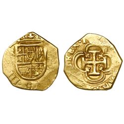 Seville, Spain, cob 1 escudo, Philip III, assayer not visible.