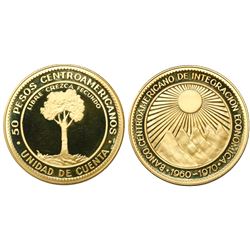 Central American States, proof 50 pesos medallic coinage, 1970, 20th anniversary of ODECA, ex-Richar