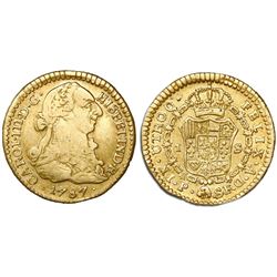 Popayan, Colombia, bust 1 escudo, Charles III, 1787SF.