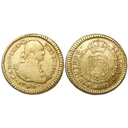 Popayan, Colombia, bust 1 escudo, Charles IV, 1795JF.