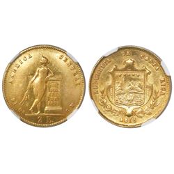 Costa Rica, 2 escudos, 1855GW, encapsulated NGC AU 53, ex-Richard Stuart (stated inside slab).