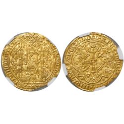 France, franc a pied, Charles V (1364-80), encapsulated NGC AU 55.