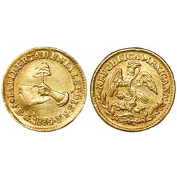Guadalajara, Mexico, 1/2 escudo, 1834FS, very rare key date.