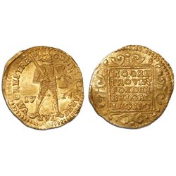 Utrecht, United Netherlands, ducat, 1724, from the Akerendam (1725).