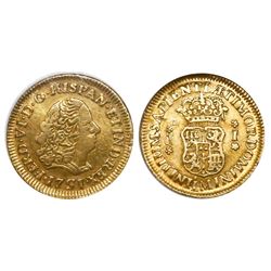 Lima, Peru, bust 1 escudo, Ferdinand VI, 1751J, encapsulated NGC VF 35, finest and only specimen in 