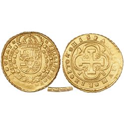 Seville, Spain, milled 8 escudos, Philip V, 1704P, "8 S 8 P" variety, from the 1715 Fleet (very rare