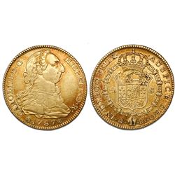 Madrid, Spain, bust 4 escudos, Charles III, 1787DV.