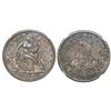 Image 1 : USA (Philadelphia mint), half dollar seated Liberty, 1853, arrows and rays, encapsulated NGC AU 55.
