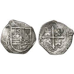 Mexico City, Mexico, cob 4 reales, Philip III, assayer F.