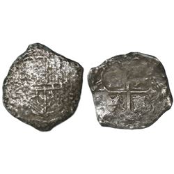 Mexico City, Mexico, cob 8 reales, Philip III, assayer not visible, Grade-3 quality (10 points), wit