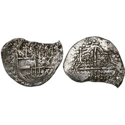 Potosi, Bolivia, cob 8 reales, 1619T, Grade 3.
