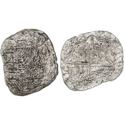 Potosi, Bolivia, cob 8 reales, Philip III, assayer not visible, Grade 3, hand-signed photo-certifica