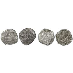 Lot of two Potosi, Bolivia, cob 8 reales, Philip III, assayers not visible, both Grade-4 quality but
