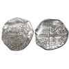 Image 1 : Potosi, Bolivia, cob 2 reales, (161)8T, assayer over denomination to right (rare), Grade 1.