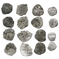 Lot of eight cob 2 reales (1 Mexico and 7 Potosi), Philip III, assayers not visible, all Grade 4, mo