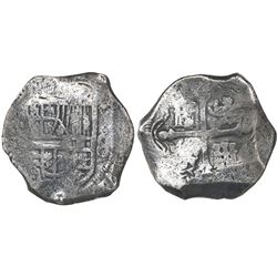 Mexico City, Mexico, cob 8 reales, Philip IV, assayer not visible (D).
