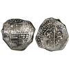 Image 1 : Potosi, Bolivia, cob 8 reales, (1)6ZIII (1623), assayer T, lions and castles transposed in shield an