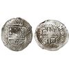 Image 1 : Potosi, Bolivia, cob 8 reales, (1649-50)O, with crown-alone countermark (common variety) on shield.