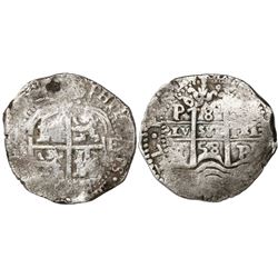 Potosi, Bolivia, cob 8 reales, 1658E.