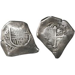 Mexico City, Mexico, cob 8 reales, Charles II, assayer L.