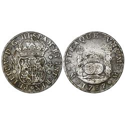 Mexico City, Mexico, pillar 4 reales, Philip V, 1737MF.