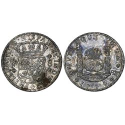 Mexico City, Mexico, pillar 8 reales, Philip V, 1744MF.