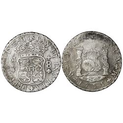 Mexico City, Mexico, pillar 8 reales, Ferdinand VI, 1755MM.