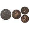 Image 1 : Lot of four British copper coins of George III: "cartwheel" twopence 1797; "cartwheel" penny 1797; a
