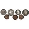 Image 1 : Lot of seven British silver (3) and copper (4) coins of George III, George IV, William IV and Victor