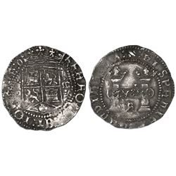 Mexico City, Mexico, 1 real, Charles-Joanna, "Early Series," assayer R (Gothic) at bottom between pi