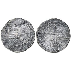 Mexico City, Mexico, cob 4 reales, Philip II, assayer O below denomination oIIII to right, mintmark
