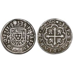 Mexico City, Mexico, cob 1 real Royal, 1715J, very rare.