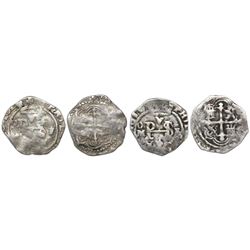 Lot of two Mexico City, Mexico, cob 1/2R, Philip III, assayer F, both with partial dates that appear