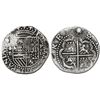 Image 1 : Lima, Peru, cob 2 reales, Philip II, assayer Diego de la Torre, *-ii to left, P-oD to right.