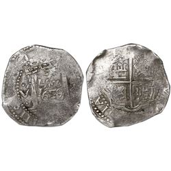 Lima, Peru, cob 8 reales, 1659V, assayer to left, denomination to right (Series IA), encapsulated NG