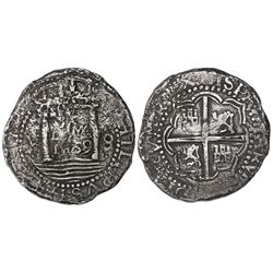Lima, Peru, cob 8 reales presentation strike, 1659V, assayer to left, denomination to right (Series