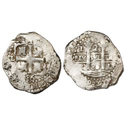 Lima, Peru, cob 2 reales, 1686R.