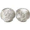 Image 1 : Lima, Peru, cob 2 reales, 1692V, encapsulated NGC VF 35.
