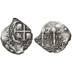 Lima, Peru, cob 2 reales, 1701H.